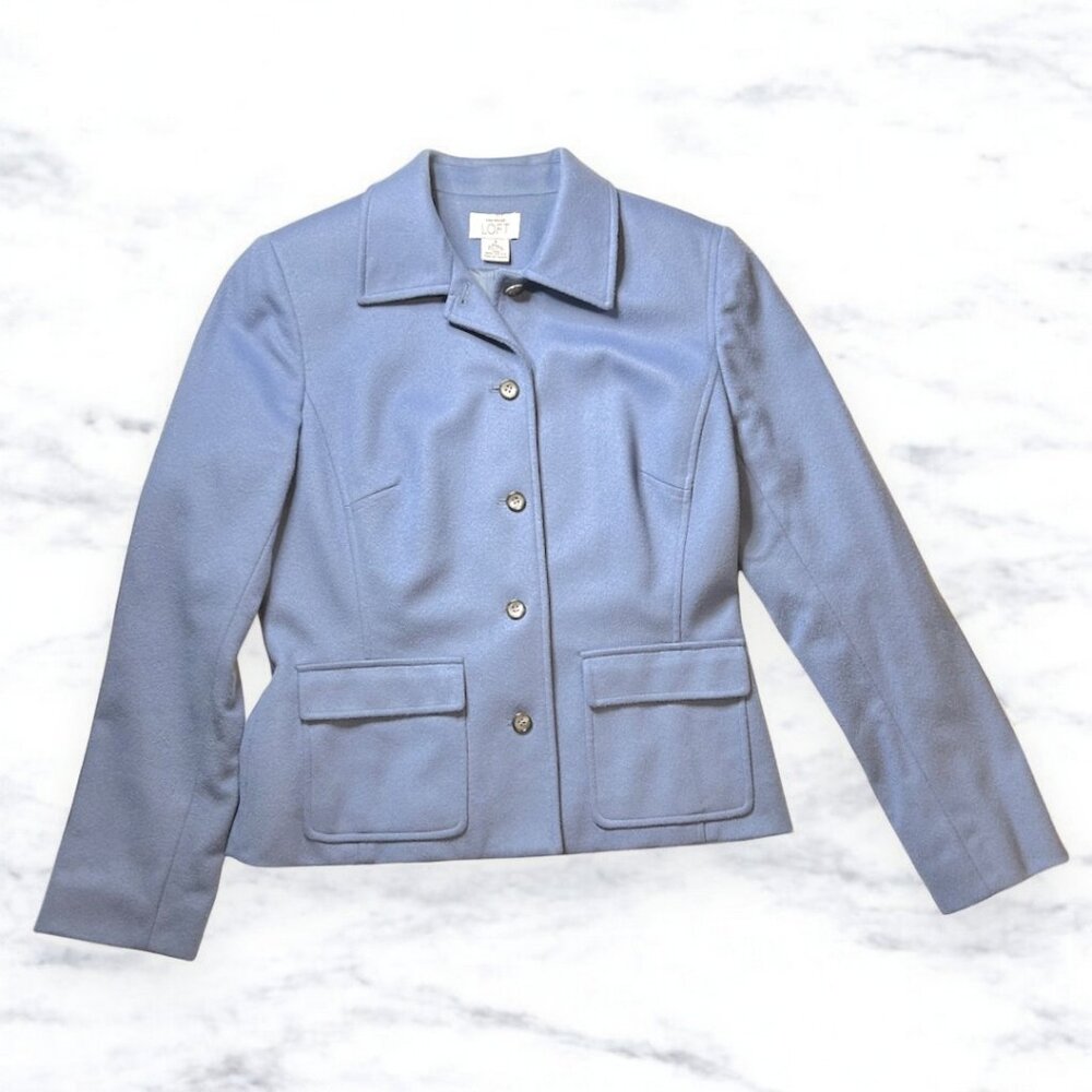 LOFT vintage blue wool blend blazer